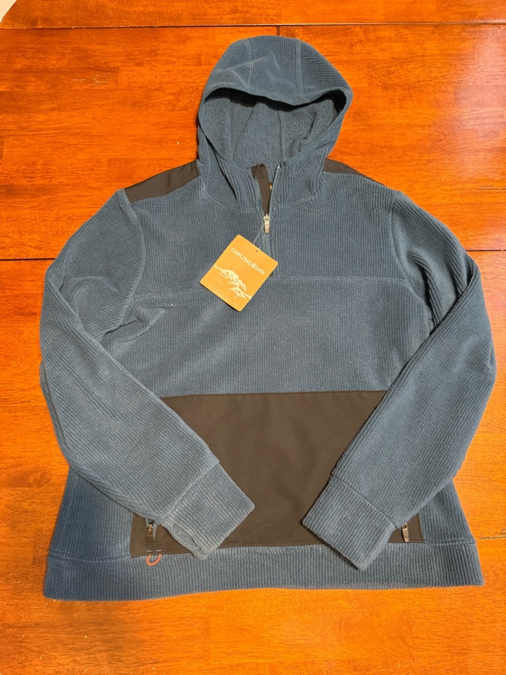Women’s Hooded Quarter-Zip Pullover Sweater - Slate Blue